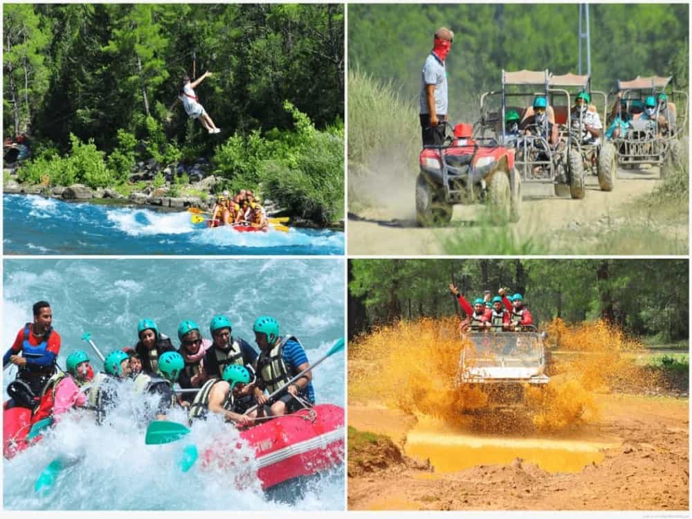 Side: Side: Combo Tour With Rafting Zipline Quad Jeep Safari | ®ExcursionMania