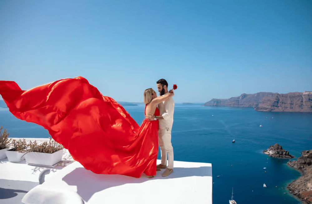 Santorini: Flying Dress Photoshoot | ®ExcursionMania