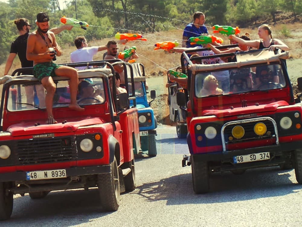 Marmaris Jeep Safari Tour With Waterfall & Water Fights | ®ExcursionMania