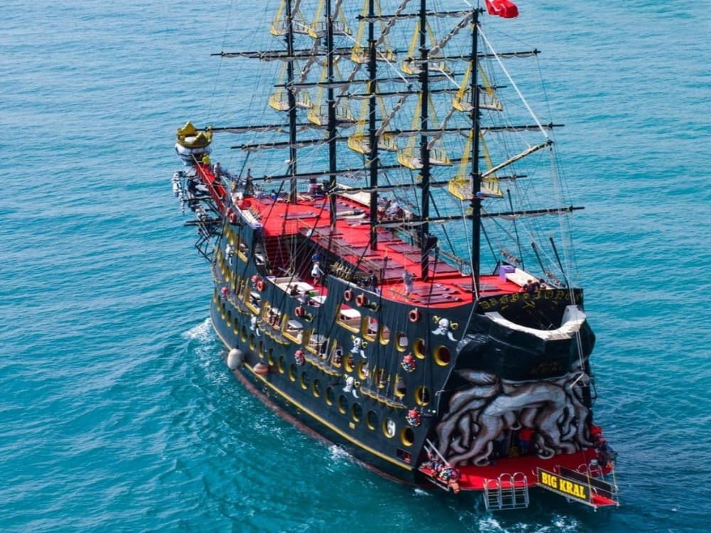 From City of Side: Big Kral Pirate Boat Trip w/ Soft Drinks & Lunch | ®ExcursionMania