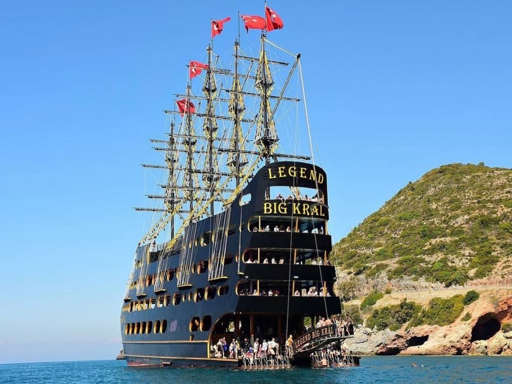 From City of Side: Big Kral Pirate Boat Trip w/ Soft Drinks & Lunch | ®ExcursionMania