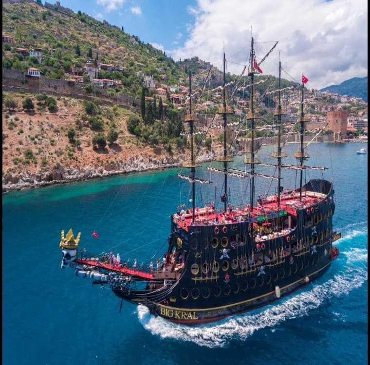 From City of Side: Big Kral Pirate Boat Trip w/ Soft Drinks & Lunch | ®ExcursionMania