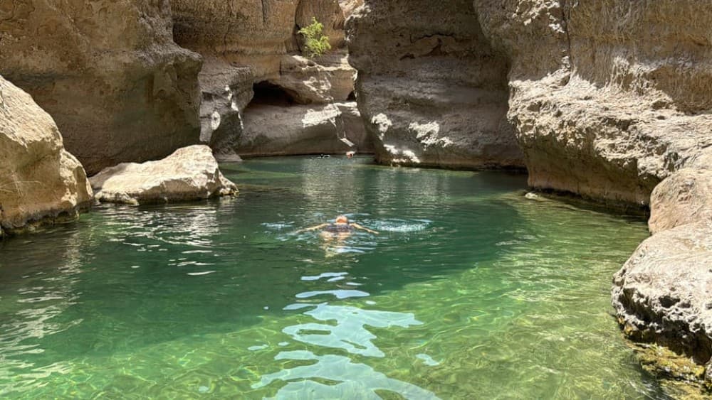 From Muscat: Wadi Shab  Bimmah Sinkhole Full-Day Tour | ®ExcursionMania