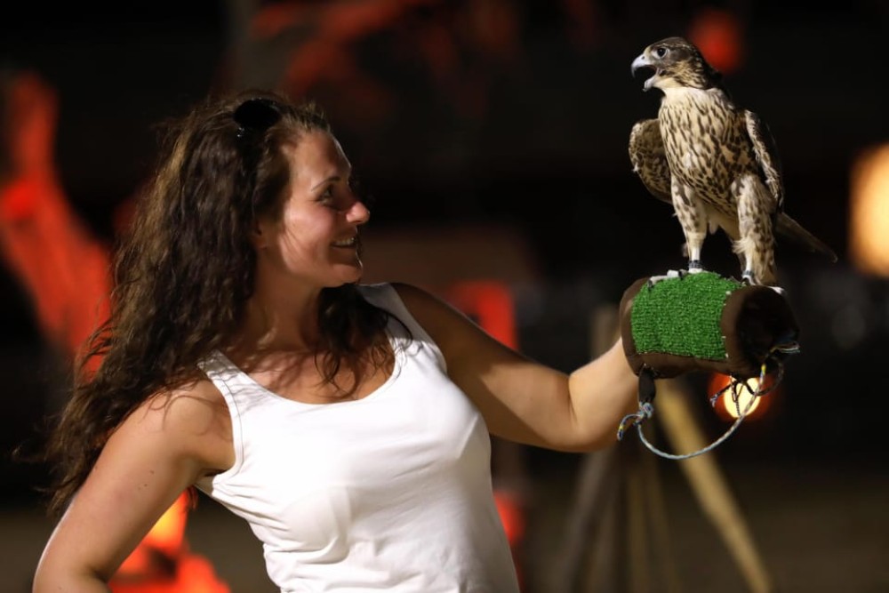 Dubai: Evening Camel Trekking & Dinner at Al Marmoom Oasis | ®ExcursionMania
