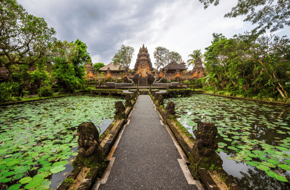 From Bali: Saraswati Temple Monkey Forest Ubud Waterfalls | ®ExcursionMania