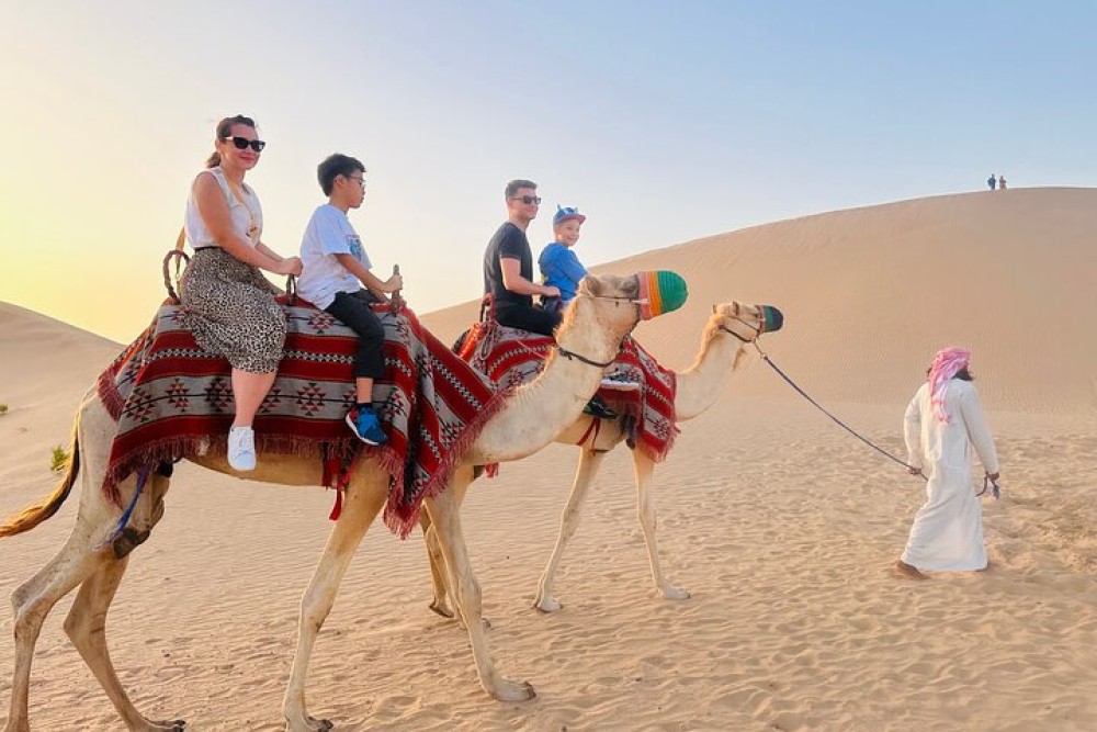 Abu Dhabi: Evening Desert Safari with Camel Ride, BBQ & Live Show | ®ExcursionMania