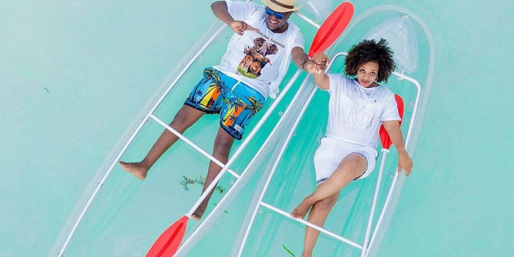 Zanzibar: Transparent Kayak and Drone with Pickup Included | ®ExcursionMania