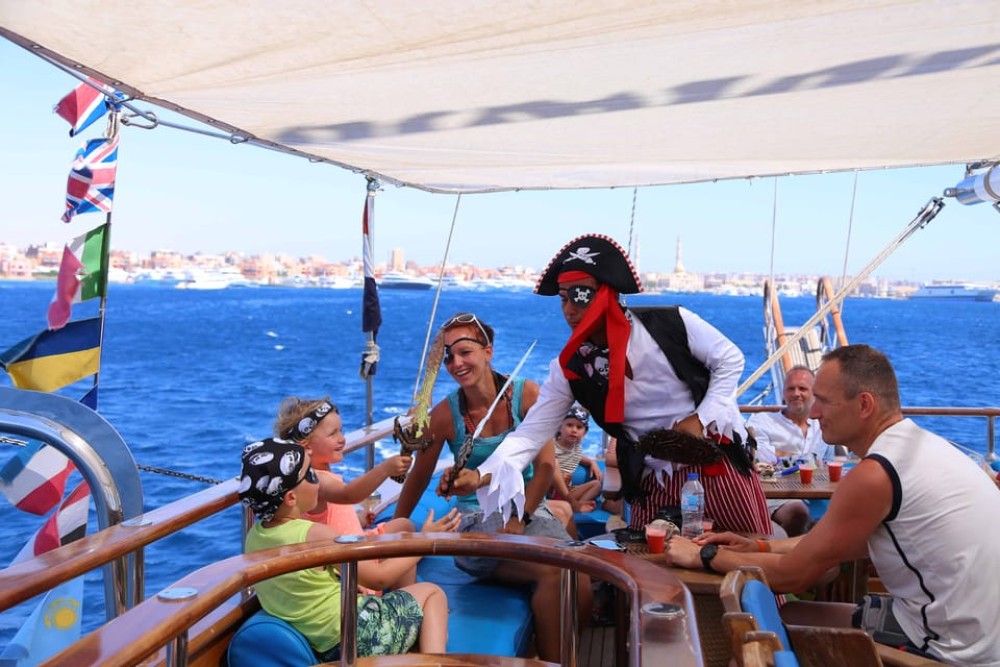 Sharm: Pirates Sailing Boat cruise with transfers & lunch | ®ExcursionMania