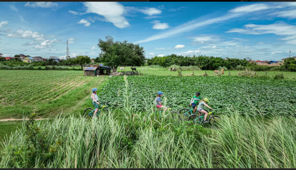 Phnom Penh: Silk Island Sunset Bike Tour include drinks | ®ExcursionMania
