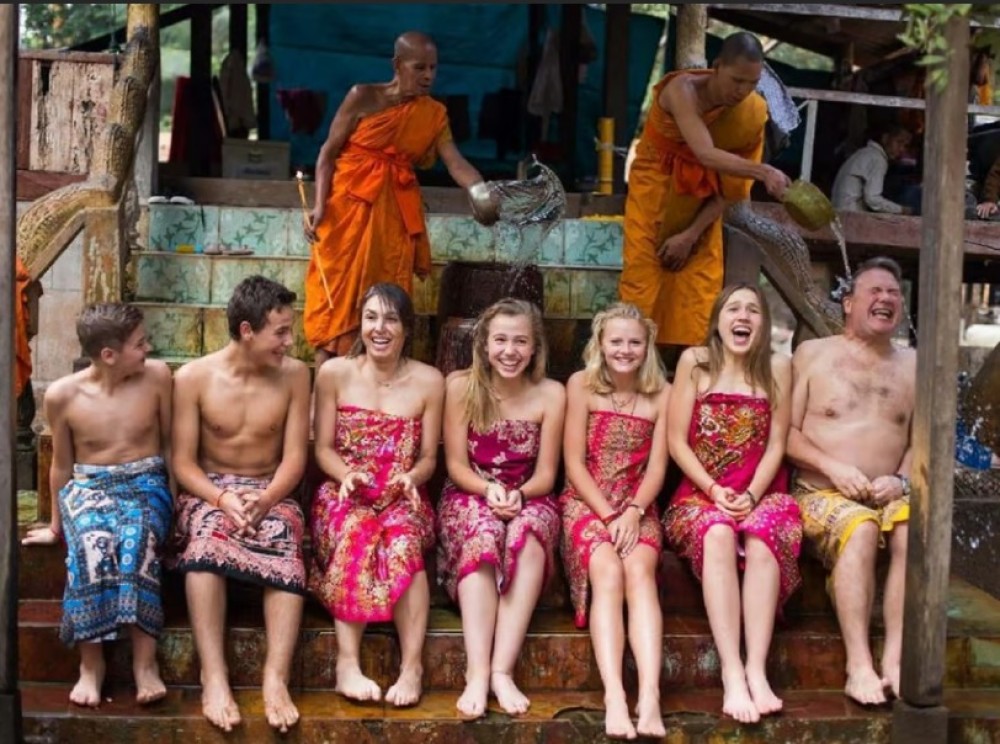 Siem Reap Cambodian Buddhist Water Blessing and Local Market | ®ExcursionMania