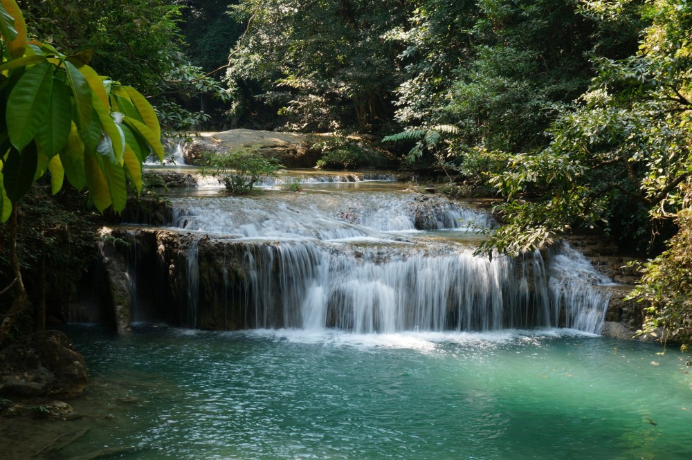 Damneon Saduak Floating Market & Erawan Waterfall from Bangkok | ®ExcursionMania