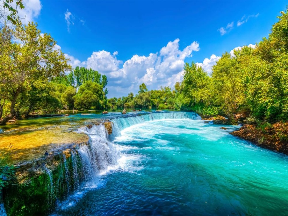 City of Side: Manavgat River with /Waterfall Tour and Bazaar Visit | ®ExcursionMania