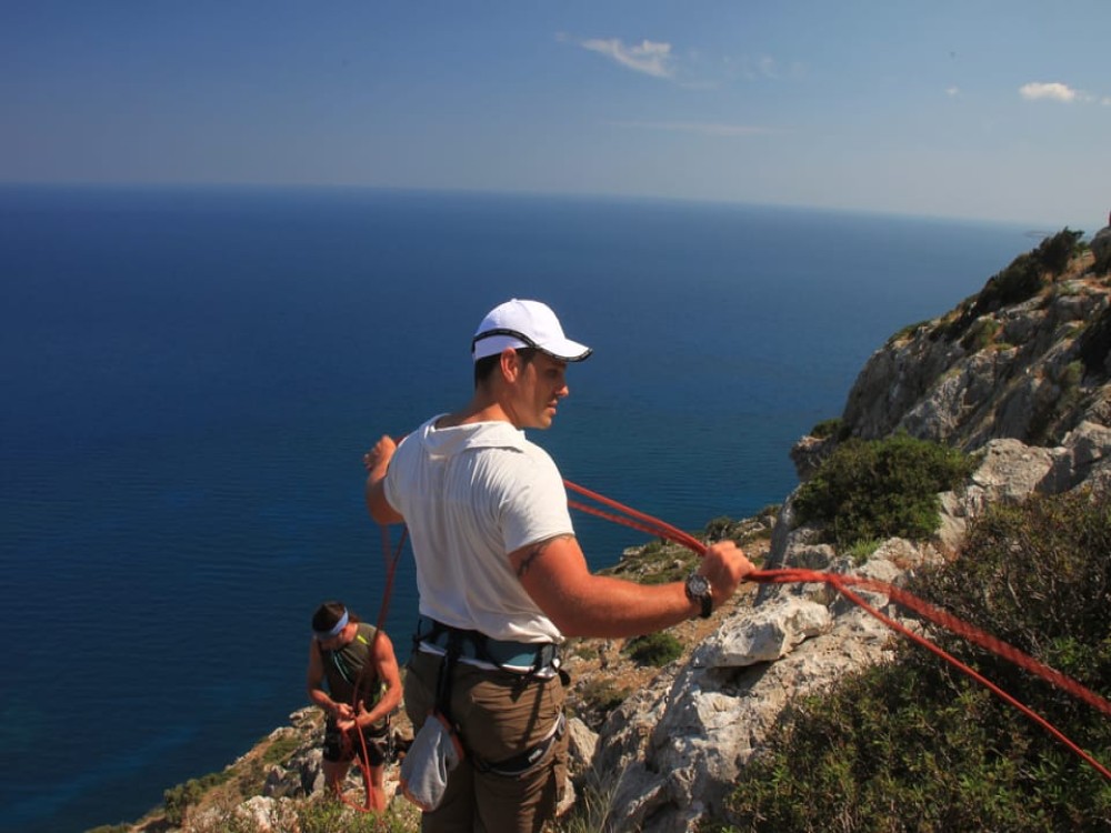 Rhodes: Ladiko Bay Rock Climbing and Rappelling Experience | ®ExcursionMania