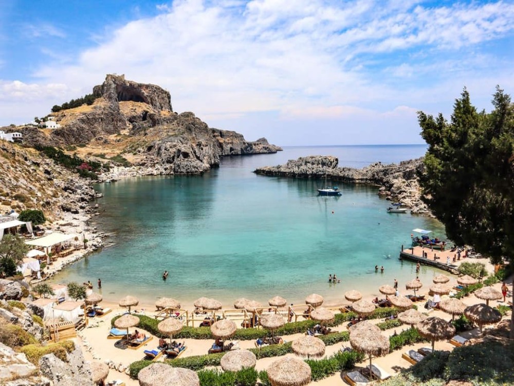 Rhodes: Guided Bus Trip to Lindos Village & Seven Springs | ®ExcursionMania