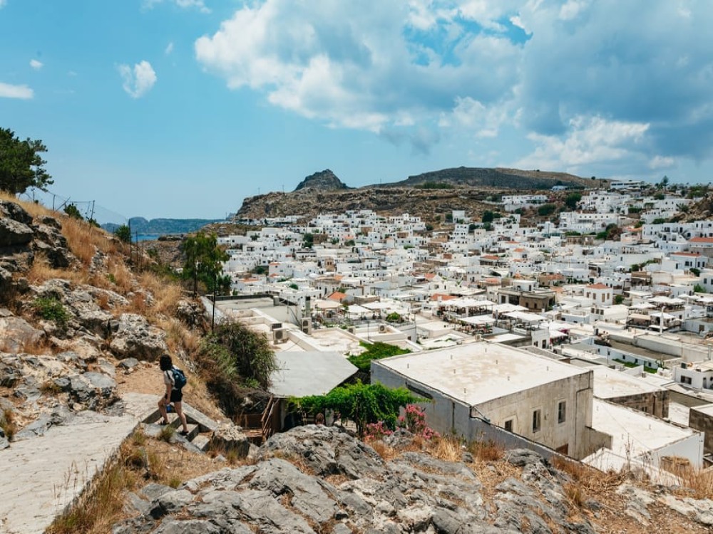 Rhodes: Guided Bus Trip to Lindos Village & Seven Springs | ®ExcursionMania