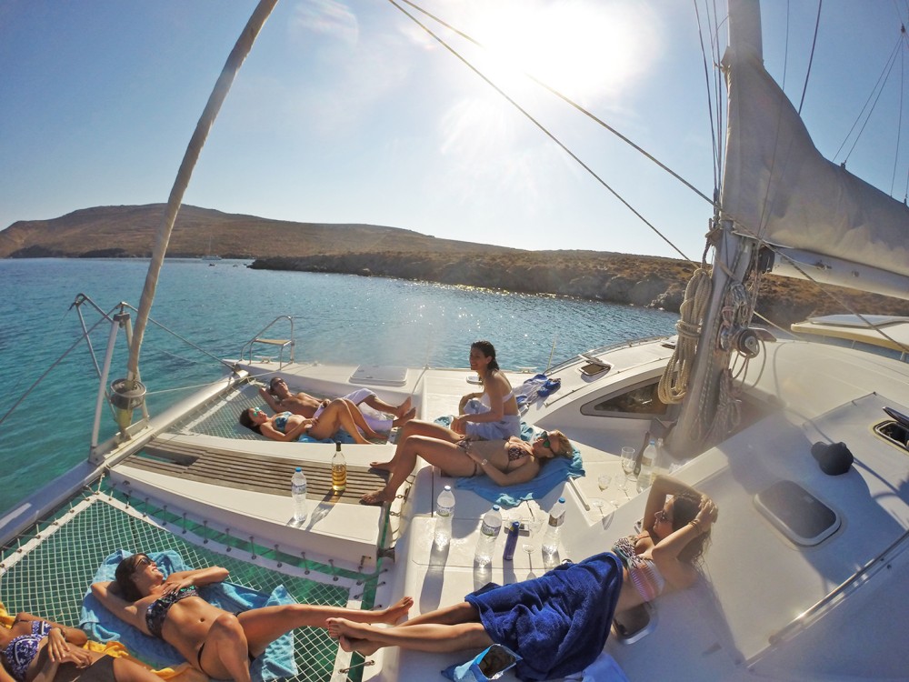 Mykonos Adventure: Private Catamaran Cruise w/ Food Drinks & Transfer | ®ExcursionMania