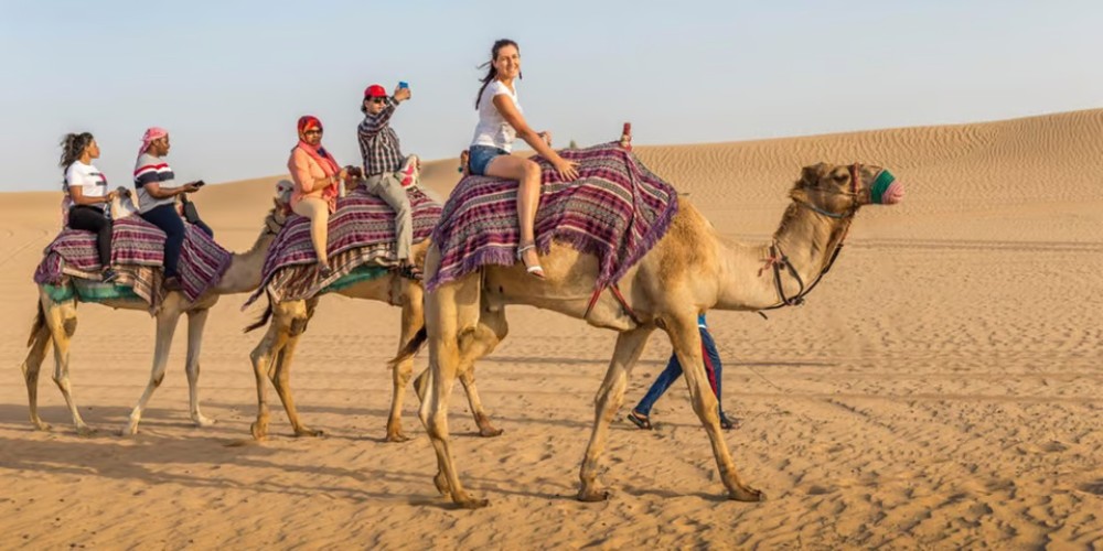 Doha: Sunset Desert Safari with Camel Ride and Sandboarding | ®ExcursionMania