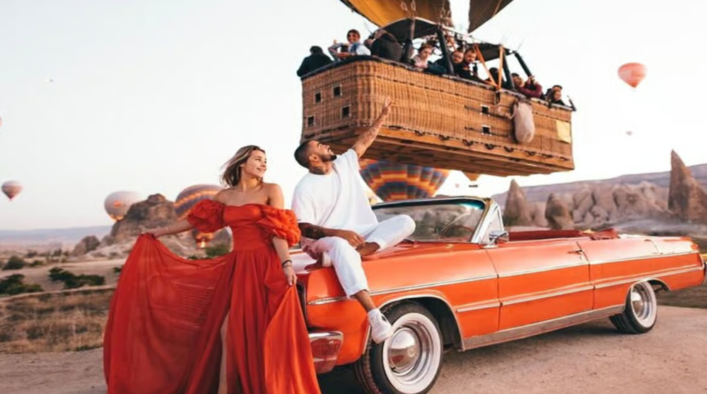 Cappadocia: Cappadocia Classic Car Tour & Photoshoot & 1 Rental Dress | ®ExcursionMania