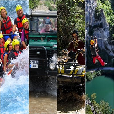 Antalya Ziplining, Rafting, Jeep Tour & Quad Safari